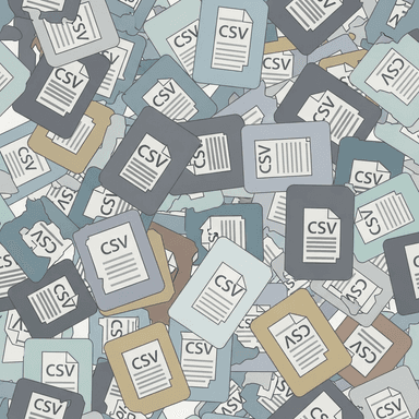 Multiple scattered CSV files representing manual downloads